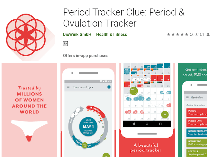Clue App for Period and General Health Tracking